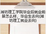 潍坊理工学院毕业后就业前景怎么样，毕业生去向(潍坊理工就业去向)