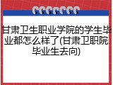 甘肃卫生职业学院的学生毕业都怎么样了(甘肃卫职院毕业生去向)