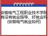 安徽电气工程职业技术学院有没有就业指导，好就业吗(安徽电气就业如何)