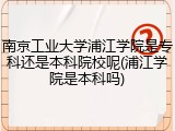 南京工业大学浦江学院是专科还是本科院校呢(浦江学院是本科吗)
