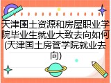 天津国土资源和房屋职业学院毕业生就业大致去向如何(天津国土房管学院就业去向)