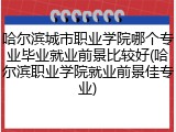 哈尔滨城市职业学院哪个专业毕业就业前景比较好(哈尔滨职业学院就业前景佳专业)