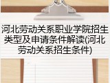 河北劳动关系职业学院招生类型及申请条件解读(河北劳动关系招生条件)