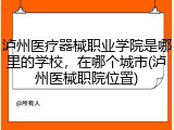 泸州医疗器械职业学院是哪里的学校，在哪个城市(泸州医械职院位置)
