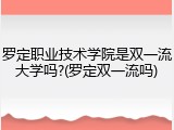 罗定职业技术学院是双一流大学吗?(罗定双一流吗)