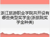 浙江旅游职业学院共开设有哪些类型奖学金(浙旅院奖学金种类)