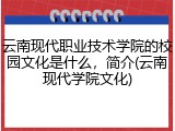 云南现代职业技术学院的校园文化是什么，简介(云南现代学院文化)