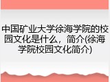 中国矿业大学徐海学院的校园文化是什么，简介(徐海学院校园文化简介)