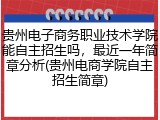 贵州电子商务职业技术学院能自主招生吗，最近一年简章分析(贵州电商学院自主招生简章)