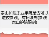 泰山护理职业学院是否可以进校参观，有何限制(参观泰山护院限制)
