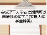 安徽理工大学就读期间可以申请哪些奖学金(安理大奖学金种类)