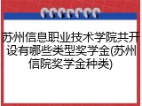 苏州信息职业技术学院共开设有哪些类型奖学金(苏州信院奖学金种类)