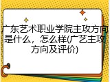 广东艺术职业学院主攻方向是什么，怎么样(广艺主攻方向及评价)