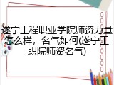 遂宁工程职业学院师资力量怎么样，名气如何(遂宁工职院师资名气)
