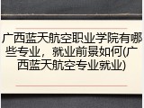 广西蓝天航空职业学院有哪些专业，就业前景如何(广西蓝天航空专业就业)