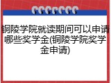 铜陵学院就读期间可以申请哪些奖学金(铜陵学院奖学金申请)
