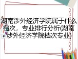 湖南涉外经济学院属于什么档次，专业排行分析(湖南涉外经济学院档次专业)
