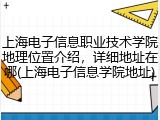 上海电子信息职业技术学院地理位置介绍，详细地址在哪(上海电子信息学院地址)