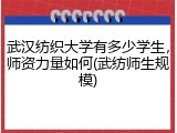 武汉纺织大学有多少学生，师资力量如何(武纺师生规模)