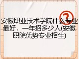 安徽职业技术学院什么专业最好，一年招多少人(安徽职院优势专业招生)