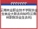 云南林业职业技术学院毕业生就业大致去向如何(云南林职院毕业生去向)