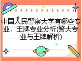中国人民警察大学有哪些专业，王牌专业分析(警大专业与王牌解析)