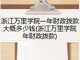 浙江万里学院一年财政拨款大概多少钱(浙江万里学院年财政拨款)