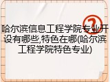 哈尔滨信息工程学院专业开设有哪些,特色在哪(哈尔滨工程学院特色专业)