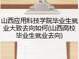 山西应用科技学院毕业生就业大致去向如何(山西高校毕业生就业去向)