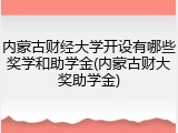 内蒙古财经大学开设有哪些奖学和助学金(内蒙古财大奖助学金)