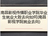 南昌影视传播职业学院毕业生就业大致去向如何(南昌影视学院就业去向)