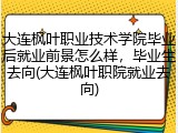 大连枫叶职业技术学院毕业后就业前景怎么样，毕业生去向(大连枫叶职院就业去向)
