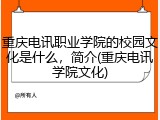 重庆电讯职业学院的校园文化是什么，简介(重庆电讯学院文化)
