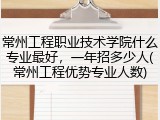 常州工程职业技术学院什么专业最好，一年招多少人(常州工程优势专业人数)