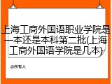 上海工商外国语职业学院是一本还是本科第二批(上海工商外国语学院是几本)