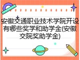 安徽交通职业技术学院开设有哪些奖学和助学金(安徽交院奖助学金)