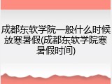 成都东软学院一般什么时候放寒暑假(成都东软学院寒暑假时间)