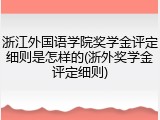 浙江外国语学院奖学金评定细则是怎样的(浙外奖学金评定细则)