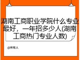 湖南工商职业学院什么专业最好，一年招多少人(湖南工商热门专业人数)