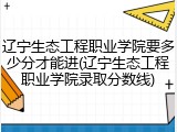 辽宁生态工程职业学院要多少分才能进(辽宁生态工程职业学院录取分数线)