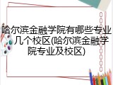哈尔滨金融学院有哪些专业，几个校区(哈尔滨金融学院专业及校区)