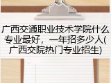 广西交通职业技术学院什么专业最好，一年招多少人(广西交院热门专业招生)