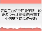 云南工业信息职业学院一般要多少分才能录取(云南工业信息学院录取分数)