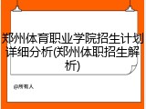 郑州体育职业学院招生计划详细分析(郑州体职招生解析)