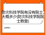 防灾科技学院有没有院士，大概多少(防灾科技学院院士数量)