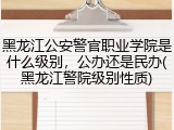 黑龙江公安警官职业学院是什么级别，公办还是民办(黑龙江警院级别性质)
