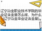 辽宁冶金职业技术学院的毕业证含金量怎么样，为什么(辽宁冶金毕业证含金量)