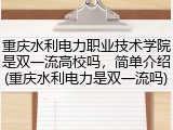 重庆水利电力职业技术学院是双一流高校吗，简单介绍(重庆水利电力是双一流吗)