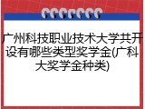 广州科技职业技术大学共开设有哪些类型奖学金(广科大奖学金种类)