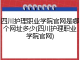 四川护理职业学院官网是哪个网址多少(四川护理职业学院官网)